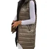 Gilets femmes femmes sans manches femmes couleur Pure couleur Slim veste fille Gilet léger coupe-vent chaud fermeture éclair gilet