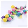 Cat Toys Pet Cat Kitten Toys Playing Foam Latex Balls Withe Feather 4980 Q2 Drop Delivery 2021 Home Garden Supplies Packing2010 Dhzd6