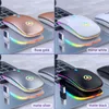 マウスワイヤレスBluetoothマウスミュートLEDラップトップコンピューターアクセサリ用の光る軽量ポータブル充電式充電式ゲーム