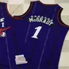 Stitched retro baskettröjor McGrady 15 Vince 1 Tracy Carter Red Blue White Black High Quality Jersey