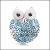 Other Rhinestone Owl Snap Button Jewelry Components 18Mm Metal Bird Snaps Buttons Fit Bracelet Bangle Noosa B1215 Drop D Dhseller2010 Dhtws