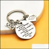 Key Rings Inspirational Key Chain 2021 Graduation Gift Keychain Stainless Steel Heart Pendant Keyrings For Friends Girls Bo Newdhbest Dheop