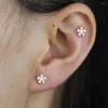 pink rose flower stud earrings