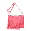 Storage Bags Different Color Tassels Single Shoder Bag Weave Cross Package Romantic Outdoor And Party Solid High Quality Style 19Sgh1 Dhipc