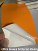 Premium Ultra Gloss MC Orange Vinyl Wrap Sticker Hela Shiny Car Wrapping som täcker film med luftutgivning Inledande lågt klibblim självhäftande folie 1.52x20m 5x65ft