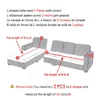 의자 덮개 1 2 3 4 Seater Seersucker Sofa Slipcover High Stretch Couch 커버 두꺼운 코너 보호기 탄성 220906