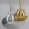 Abendtaschen Rindsleder Tasche Gold und Silber Designer Ball Handtaschen Geldbörsen für Frauen Mode gewebte Clutch 2022 Damen Hobo ToteAbend 2