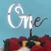 Décoration de gâteau en acrylique d'un an, fournitures festives, décorations de Cupcake pour 1er anniversaire, drapeaux pour réception-cadeau pour bébé, décorations de desserts
