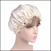 Шапочка/кепки черепа Женские женские шляпы для сна шляпы Durags Durag Satin Night Bonnet Head Er Wrap Hat Hat Hair Caste Care Care Can Bath C Dhki6