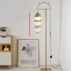 Lampadaire moderne nordique simple en verre simple Gol Gold Iron E27 lampe pour le salon chambre concepteur art illuminare lecture lumière 2361