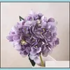 Couronnes De Fleurs Décoratives 47Cm Tête D'hortensia Artificielle Faux Soie Simple Real Touch Hortensias 8 Couleurs Pour Centres De Mariage P Dh61G