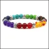 Bedelarmbanden natuursteen 7 chakra armbanden energie yoga kralen vrouwen mannen colorf kralen armband bangle handgemaakte hand dhseller2010 dhtsksk