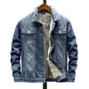 Jaquetas masculinas inverno jean cowboy outerwear quente denim casacos forro jaqueta mais grossa plus size 4xl 220907