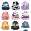 Beanie/Skull Caps Tie Dye skl Caps Beanie women Mented Beanies冬の温かい帽子屋外カジュアルキャップボーイズガールズFashi Lulubaby dhbww