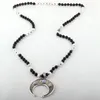 Подвесные ожерелья модные украшения 108 Beads Multi Stone Metal Metal Moon Star для женщин ожерелье
