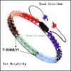 Straski z koralikami 10pcet 7 Chakra Stone Beaded Bransoleta ręcznie robiona fasetowane naturalne szklane koraliki linowe dostawa 2021 Żyd6467346