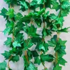 Faux Floral Verdure 230 Cmlot Roses De Soie Faux Plante Verte Feuille De Lierre Vigne Pour La Maison De Mariage Decora En Gros Bricolage Suspendu Guirlande Fleurs Artificielles J220906