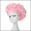 Bonnet/tête de mort casquettes femmes chapeau pour femmes solide Satin large bande bonnet de nuit fille élastique sommeil casquettes bain chapeaux femme Bonnet soins des cheveux Woma Dhrou