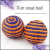 Cat Toys Toys Toys Bey Ball Sisal Scrating Interactive Catball Ekologiczny ekologiczny Rolling Scratch Kitten Nowator Prezent Dostawa 2021 H Dhrpg