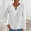 Camicette da donna Camicia casual a maniche lunghe tinta unita alla moda Top autunnale Resistente agli strizzacervelli Leggero