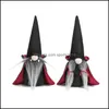 Party Favor Halloween Accessoires Fantôme Festival Articles De Fête Décorer Prop Tissu Nain Noir Sorcière Cape Chapeau Sans Visage Barbu Poupée Dhebg