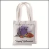 Present Wrap Gift Wrap Pumpkin Canvas Bag Halloween Printing Single Shoder Literature and Art Environment Protection Shop P￥sar Leisure P DHV12