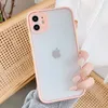 Cas pour iPhone 14 Pro Max 13 Mini 12 11 xs xr x 8 7 plus SE 2 IN 1 Candy Lens Protection de caméra Matte Grosted Hard Cover Si7317203