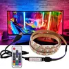 ストリップUSB RGB LEDストリップライトSMD DC 5Vホワイト/ウォームホワイトテレビデスクトップダイオードテープアダプターフレキシブルリボンランプ