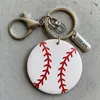 Porte-clés en bois pendentif créatif Football Baseball basket-ball sport porte-clés décoration porte-clés cadeau porte-clés