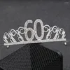 Clips de cheveux 18 ans Tiaras Bandbands pour le bal de g￢teau de la couronne d'anniversaire 25 40 50 60 Bijoux de mariage nuptial