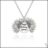 Hänge halsband solros mtilayer kan öppna bokstäver halsband kärlek rund blommor pendell kvinna mode smycken singel dhseller2010 dhizv