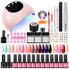 Nail Art Kits SHELLOLOH Manicure Set With Lamp Dryer Gel Polish Semi Permanent Varnish Top Base Coat Design Tools