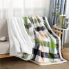 بطانيات كينج حجم الشبكات الكلاسيكية الحرارية أريكة رمي بطانية 3D Plaids Couch Sherpa Bed Bed Runner Cover Winter Nap Brug