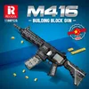 The Groza M416 Assault Rifle Building Blocks Military Series PUBG MOC Electric Weapon Model Education Boys Kids Gun Children Shooting Game Toys Christmas Gifts