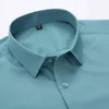 Camisas casuais masculinas homens casuais com mangas longas de fibra de fibra longa camisas sem bolso formal de negócios