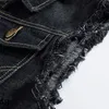 سترات الرجال Dimusi Spring Autumn Design Design Denim Sent Male Black Uliveless Jackets Men Hole Jeans Weistcoat 6xl Ya566 220907