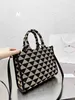 HH Small Symbole jacquard fabric handbag Tote shoulder bags Women Designer Shopping bag satchel high Quality luxury messenger Cross Body Han