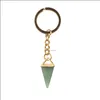 Key Rings Pink Crystal Cone Light Yellow Gold Color Natural Gem Mens Waist Car Keychain Womens Leather Pendant Drop Deliv Dhseller2010 Dhr74