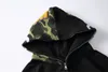 designer shark zip hoodie sweatshirt hip hop modekläder herr full Zip hoodies felpa felpe loose fit oversized camo cotton luminous hoodys