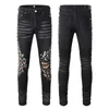 Designer Jeans Herren Denim Stickerei Hosen Mode Löcher Hosen 28-38Hip Hop Distressed Zipper Hosen Für Männer 2022 Top Verkauf