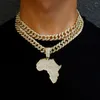 Подвесные ожерелья моды Crystal Africa Map Ожерелье для женщин мужские аккуратные аксессуары ювелирные аксессуары CHOKE