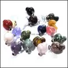 Charms naturlig sten svamp form charms kvarts kristall h￤nge halsband rose tiger ￶gon diy smycken g￶r halsband ￶rh￤ngen droppe dhg02