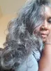 Bounce Curly Grey Human Human Ponytail para mulheres negras onduladas curtas Funmi WEAV