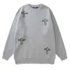 Pulls pour hommes Hip Hop Chandails tricotés Hommes Femmes Jesus Cross Pattern Loose Jumpers Streetwear Casual College Knitwear Pull Printemps Automne T220906