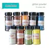 Mix di polveri glitterate fini di 9 colori per bicchieri epossidici Forniture per feste Resina Sope Making Bombe da bagno Tintura in resina Artigianato d'arte Decorazione Matrimoni Carte Fiori Scrapbooking