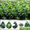 Decorative Flowers Wreaths Decorative Flowers Wreaths Pcs Artificial Boxwood Grass 25X25Cm Backdrop Panels Topiary Hedge Plant Gar8468089