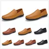 2022 Sapatos de couro social Casual mocassim gommino Lazer condução Negócios Segunda camada de couro macio e confortável Sapatos para casa HOMEM 38-47