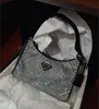 ダイヤモンド女性ショルダーバッグ新しいクリスタルハンドバッグ夏のファッション脇の下財布高級トートブリンブリンナイロン高品質クラシック光沢のあるハンドバッグ Z