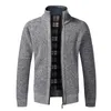 Men's Sweaters Top Quality Autumn Winter Jacket Slim Fit Stand Collar Zipper Men Solid Cotton Thick Warm Sweater 220907