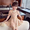 Kız elbise yaz çiçek çocuk cheongsam gelinlik pamuk qipao Çin tarzı genç çocuk kostüm